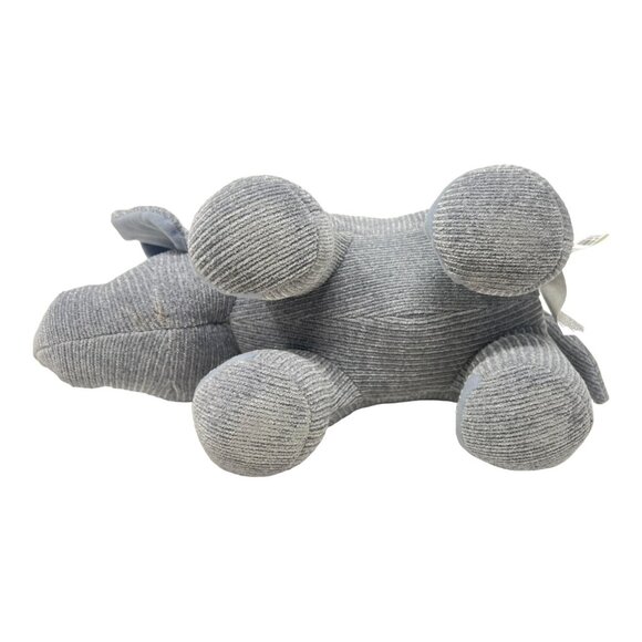 Pier 1 Imports Plush Gray Corduroy Elephant Toy Stuffed Animal Sewn Eyes - Picture 7 of 9